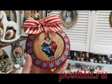 Flat vintage bauble ♡♡♡Decoupage tutorial