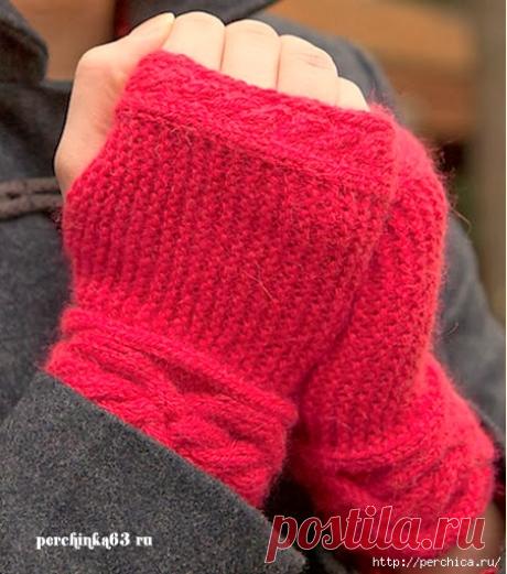 Как связать митенки спицами за один день