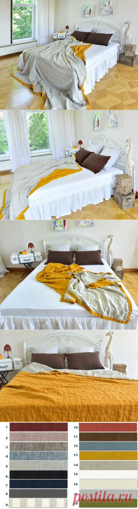 SUMMER Linen Organic Blanket Flax King Size Quilt StoneWashed | Etsy