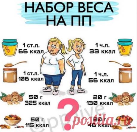 Знай меру 
⠀
Я Вас удивлю, а может и огорчу, но даже от «правильных» продуктов можно набрать вес 
⠀
Все это происходит по простой причине - превышение нормы ккал. Например, утром вместо сахара в кашу мы добавляем  мёд. Да, мёд более полезен, но калорийность его не так сильно разнится 🧐 с калорийностью сахара. И вот в нашу кашу добавляется «правильный» мёд около 1 ст. л. ⠀
⠀
В 1 ст.л. мёда 66 ккал
В 10 г сахара 40 ккал
С арахисовой пастой мы часто играем в русскую рулетку и отмеряем порц