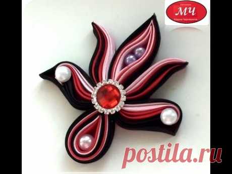МК подвеска Канзаши Цветы и украшения из лент DIY Kanzashi Ribbon flowers