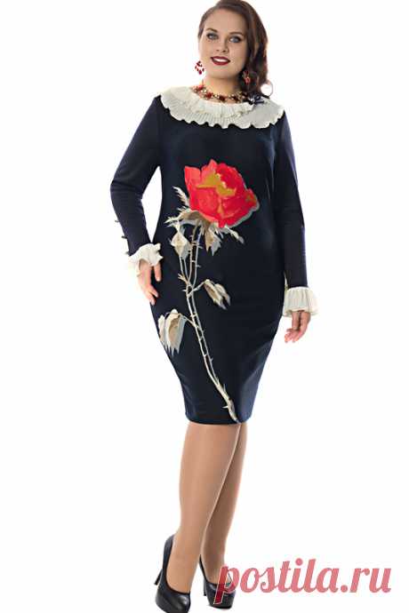 Эффектное платье с оборками Визел-3005 - интернет-магазин Moda-nsk