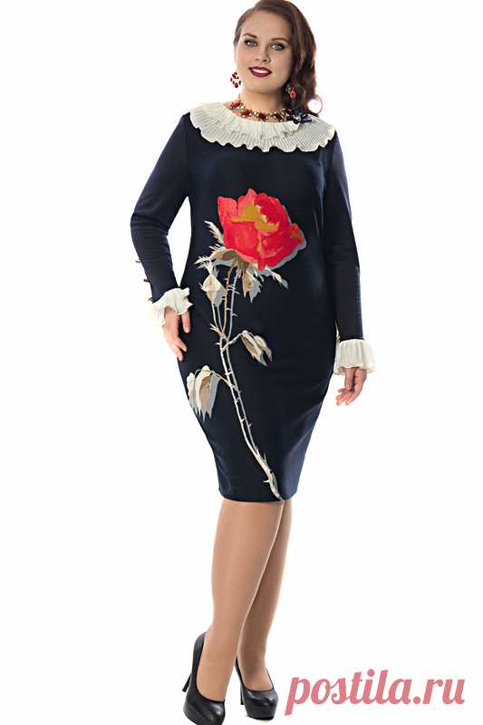 Эффектное платье с оборками Визел-3005 - интернет-магазин Moda-nsk