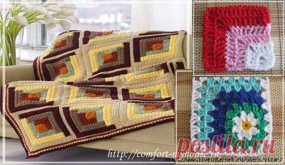 ссылка vizar : Пледы в стиле пэчворк. Вязание с угла | Уют и тепло моего дома (18:57 17-01-2015) [4215548/350423508] - kramarenko-63@mail.ru - Почта Mail.Ru