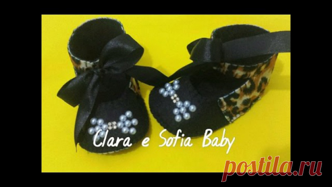 Sapatinho de bebê em feltro feito a mão - Do corte a customização