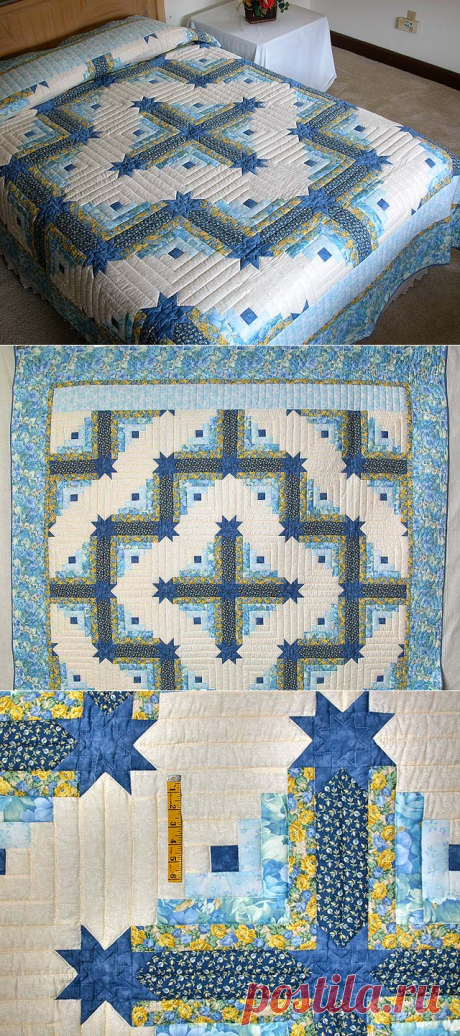 Colorado Log Cabin Quilt -- terrific carefully made Amish Quilts from Lancaster (hs649)