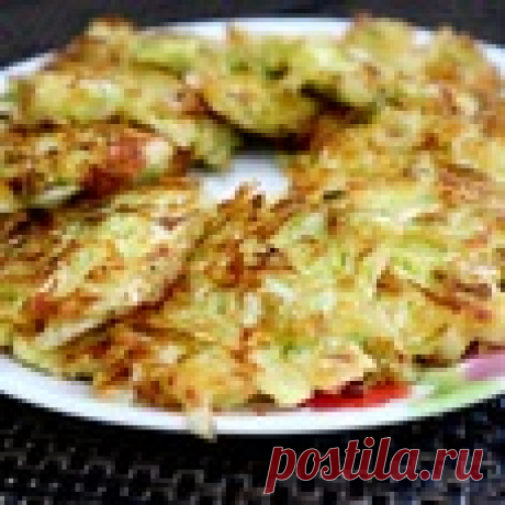 Капустные оладьи с плавленым сырком Кулинарный рецепт