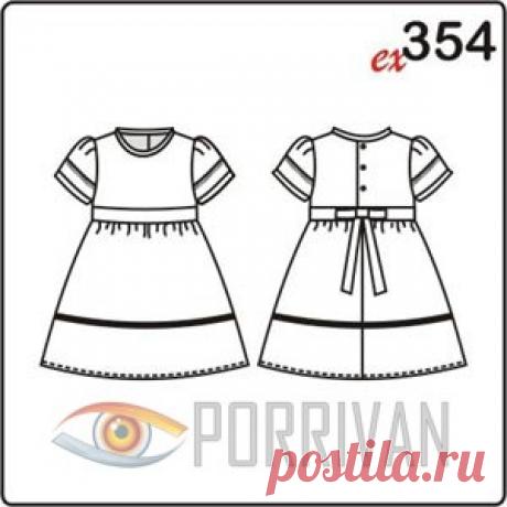 Выкройка платья с рукавами фонарик для девочки 2-8 лет - Porrivan Выкройка платья для девочек от 2 до 8 лет построена с короткими рукавами фонариком. Рукав сделан из двух частей, в шов вшивается отделочная тесьма или кант.