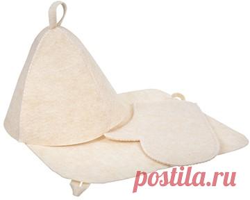 Набор из трех предметов (шапка, коврик, рукавица), белый — Купить за 1 447 тг.