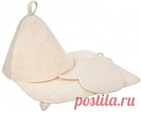 Набор из трех предметов (шапка, коврик, рукавица), белый — Купить за 1 447 тг.