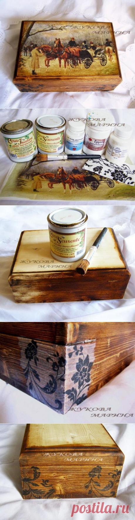 Мастер-класс по состариванию древесины и имплантированию(вживлению) салфетки.