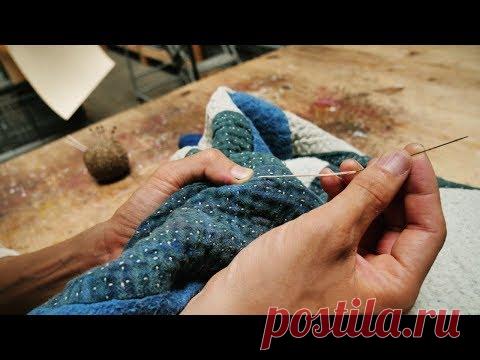 Indigo Patchwork Blanket For David Choe / Reflow No.20 / Mutsu