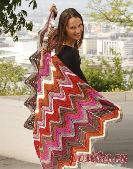 Одеяло с индийским мотивом от Drops Design вязаное крючком