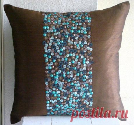 Шикарные подушки с паетками. / Интерьер / Стильные подушки своими руками / Pinme.ru / Елена Леус