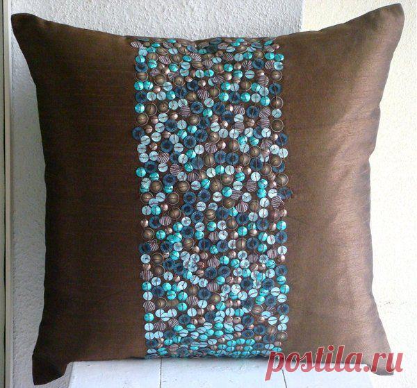 Шикарные подушки с паетками. / Интерьер / Стильные подушки своими руками / Pinme.ru / Елена Леус