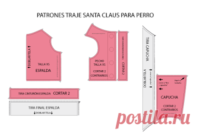 Patrón de traje de santa claus para perro | Mimi y Tara