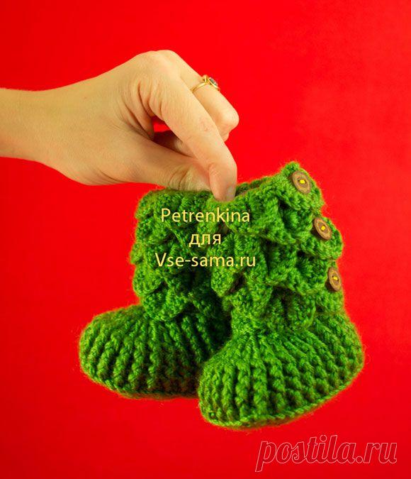 Пинетки "Крокодильчики" от Petrenkina - Мастер-классы крючком
