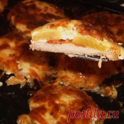 Нежные свиные отбивные под ананасами