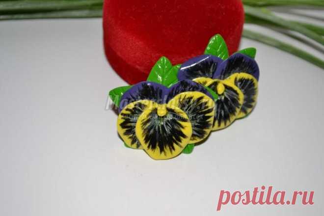 Серьги из холодного фарфора. Анютины глазки. Мастер-класс с пошаговыми фото