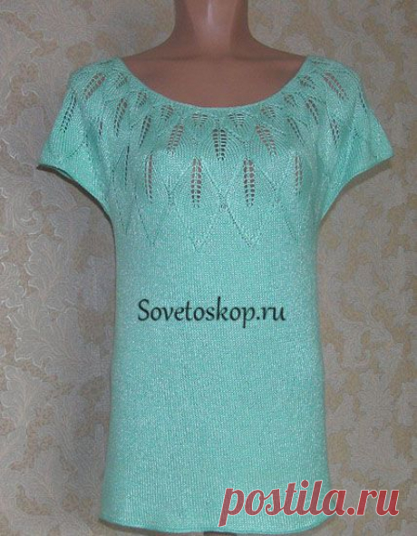 Вяжем. Кофточка с круглой кокеткой. Спицы | Домохозяйки