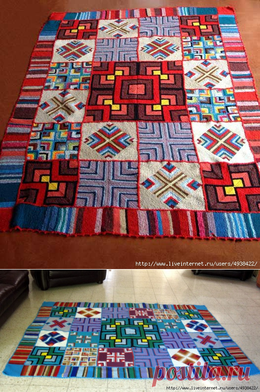 Пледы - вязаный пэчворк. Яркая индивидуальность, уникальность изделия и абсолютная свобода для самовыражения! Мастер-класс.