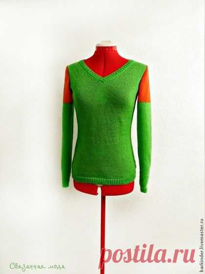 Вязаный пуловер из мохера " Цветной хризолит" - кофточка,женская кофточка