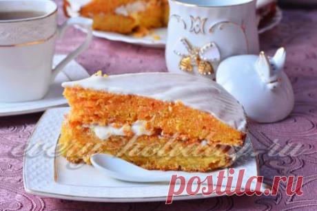 Морковный торт со сметанным кремом