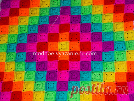 Как связать плед пикселями - Crochet - Modnoe Vyazanie