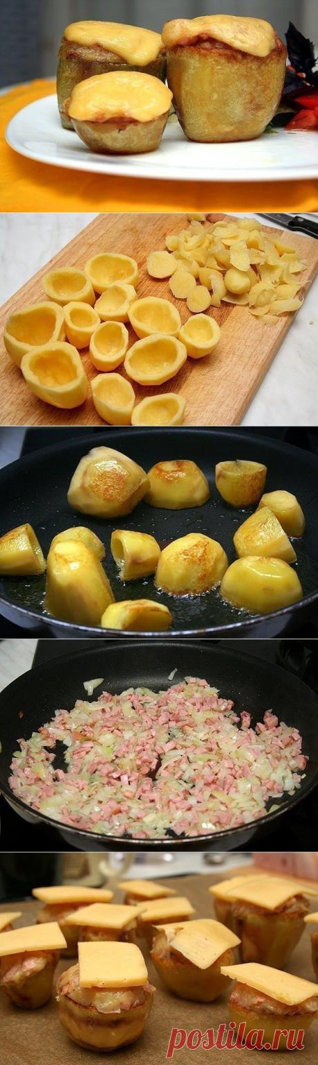 Фаршированный картофель в стаканчиках