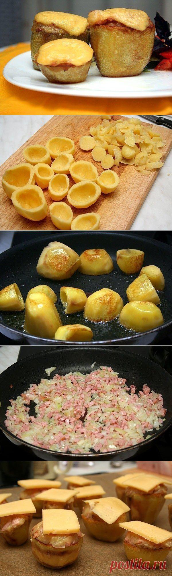 Фаршированный картофель в стаканчиках