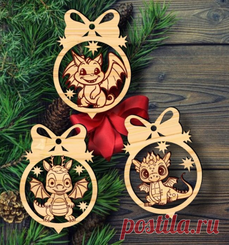 Dragon Christmas tree decoration E0020083 file cdr and dxf free vector download for laser cut – Free Download Vector Files