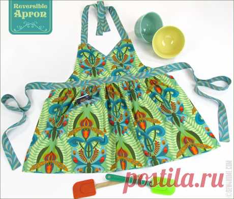 Двусторонний фартук с нагрудником - Sew4Home