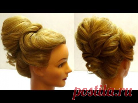 Свадебная прическа,прическа на выпускной. Wedding prom hairstyle - YouTube