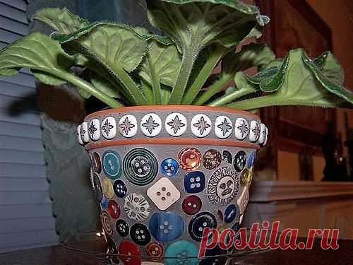 Декор горшка / Цветы / Модный сайт о стильной переделке одежды и интерьера