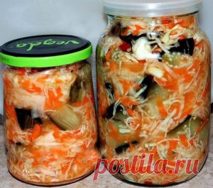 Баклажаны кусочками с капустой на зиму | Самые вкусные рецепты