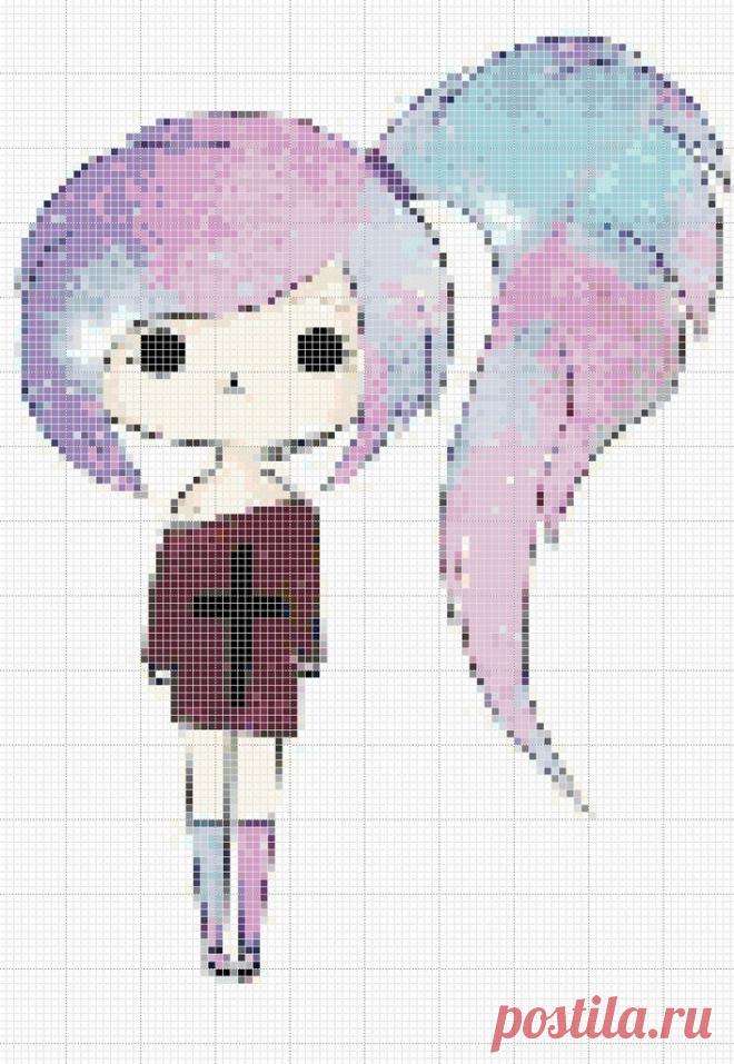 Картинки по клеточкам для девочек (37 фото) ⭐ Забавник