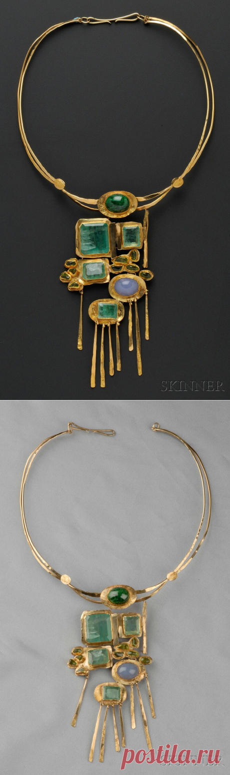 24kt and 18kt Gold Gem-set Necklace, Miye Matsukata, Janiye | Sale Number 2610B, Lot Number 263 | Skinner Auctioneers