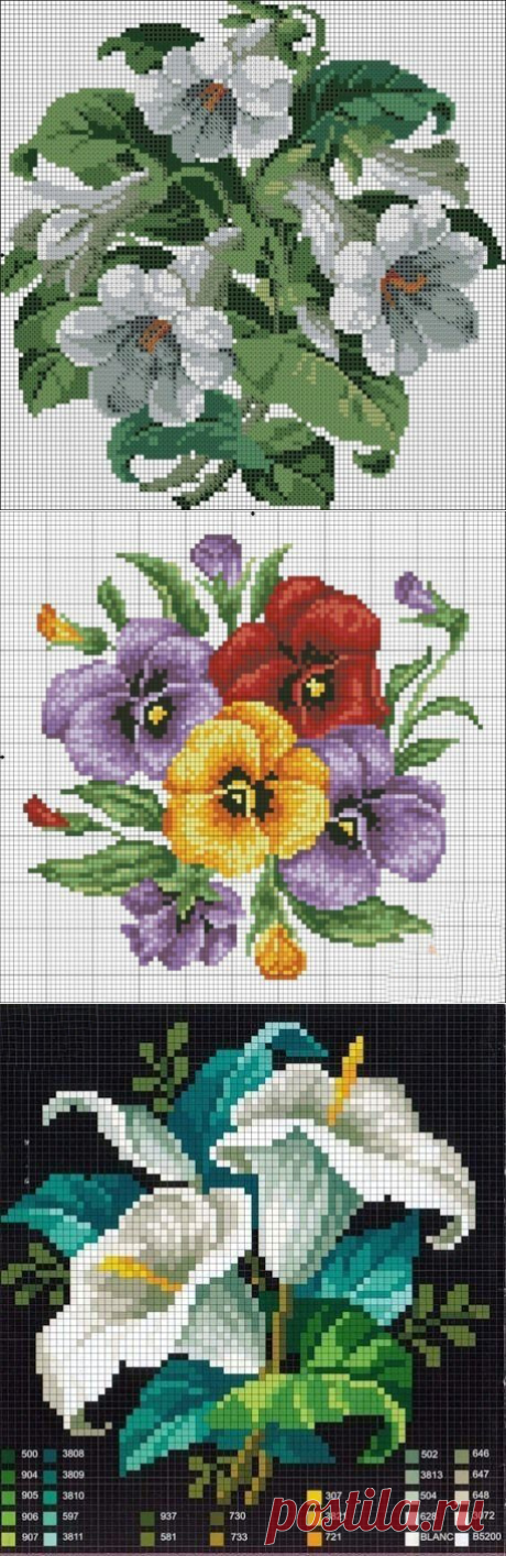 Схемы для вышивки цветов — DIYIdeas