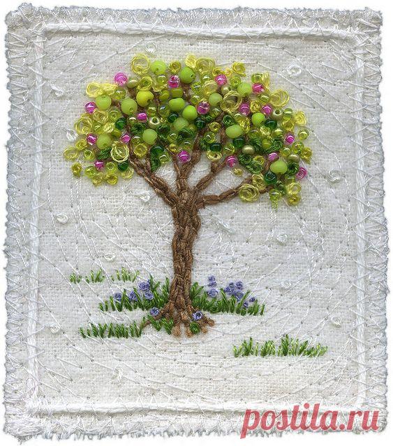 Оригинальная фактура из шерстяных нитей и бусин / Декор / ВТОРАЯ УЛИЦА