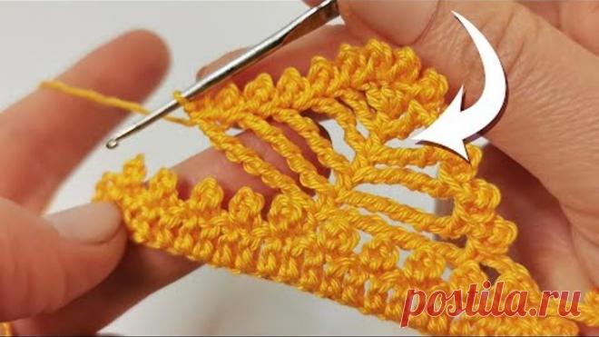 Один ряд КРЮЧКОМ и СУПЕР ОБВЯЗКА готова/СЛОЖНЫЕ СТОЛБИКИ и ПИКО вяжем ПРОСТО