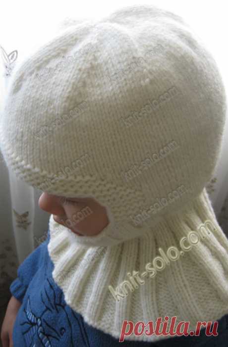 Вязаная шапка-шлем - вязание для ребенка - knit-solo.com