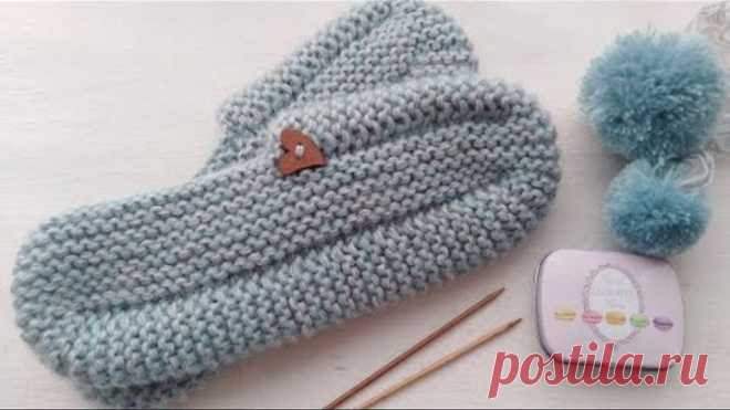 Вязание. Тапочки-следочки, за пару часов. Подробный мк. //Knitting. Master class.