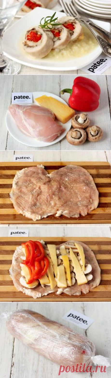 Вареный рулет из куриной грудки - рецепт с фотографиями