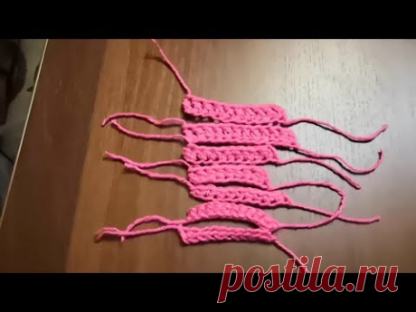 Эластичный набор петель крючком, 7 способов.