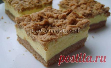 Песочный пирог с творогом «Улыбка негра».