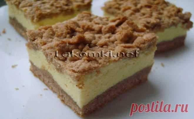 Песочный пирог с творогом «Улыбка негра».