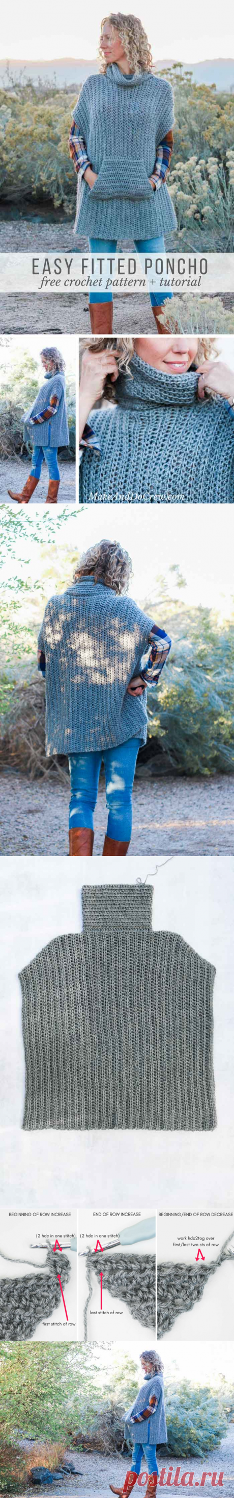 Minimalist Free Crochet Poncho Pattern - Make &amp; Do Crew