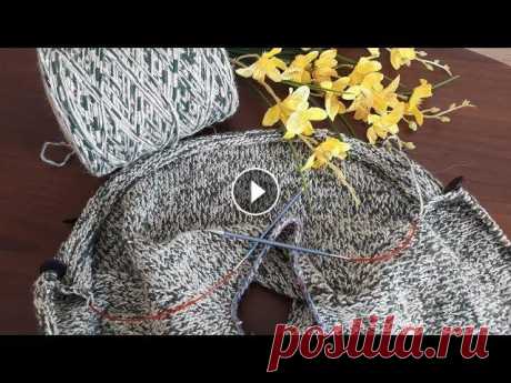 Свитер с капюшоном спицами (толстовка). Часть 3. Росток, подрезы. Вяжем свитер с капюшоном, для этого проекта у меня есть интересная пряжа Visone (200м/100г). Продолжаем вязание, вяжем росток, формируем подрезы. Мага...