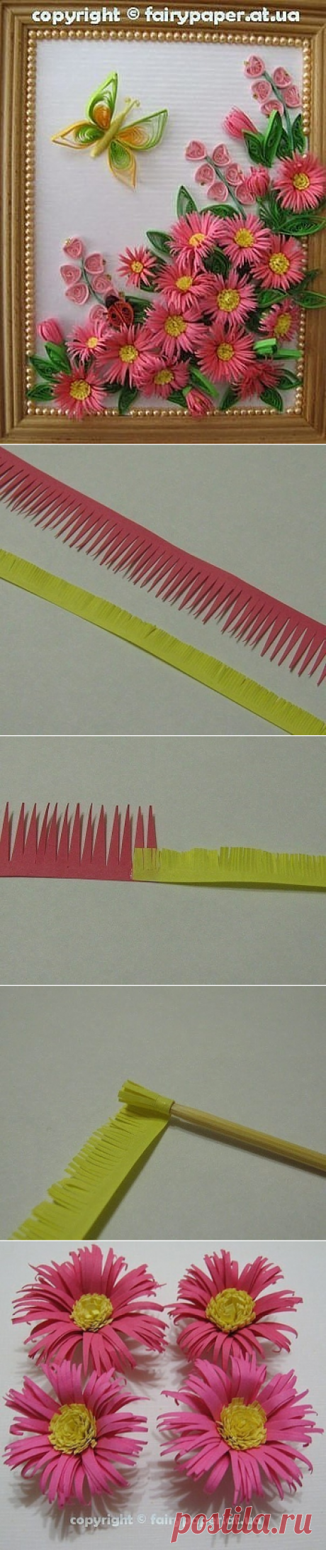 (Бумажные цветы в рамочке