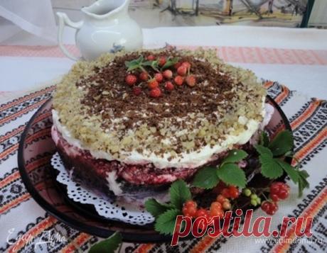 Десерт от Лаймы Вайкуле. Ингредиенты: зефир, сливки 33-35% , черная смородина